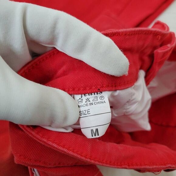 Womans wide leg red jeans size M - Picture 4 of 13